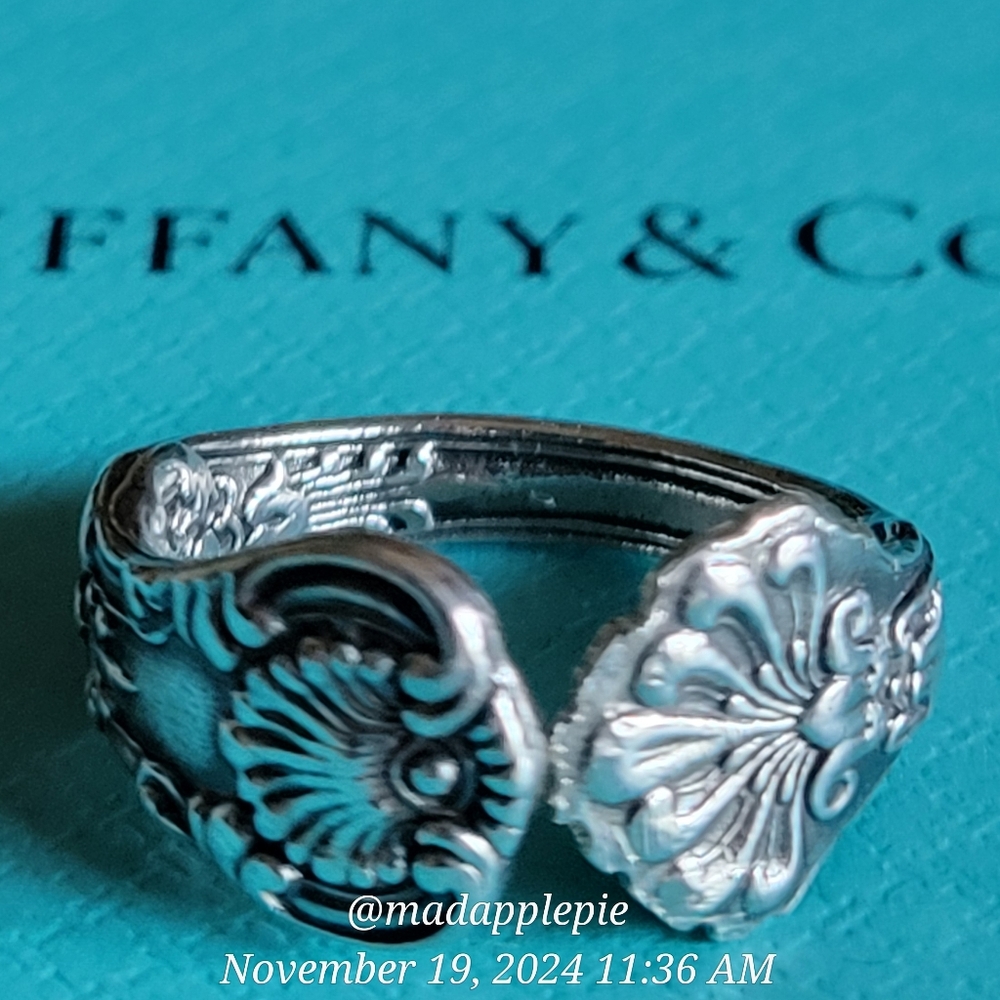 1880 Tiffany & Company English King Salt Spoon Ring in Sterling Silver Luxury 20